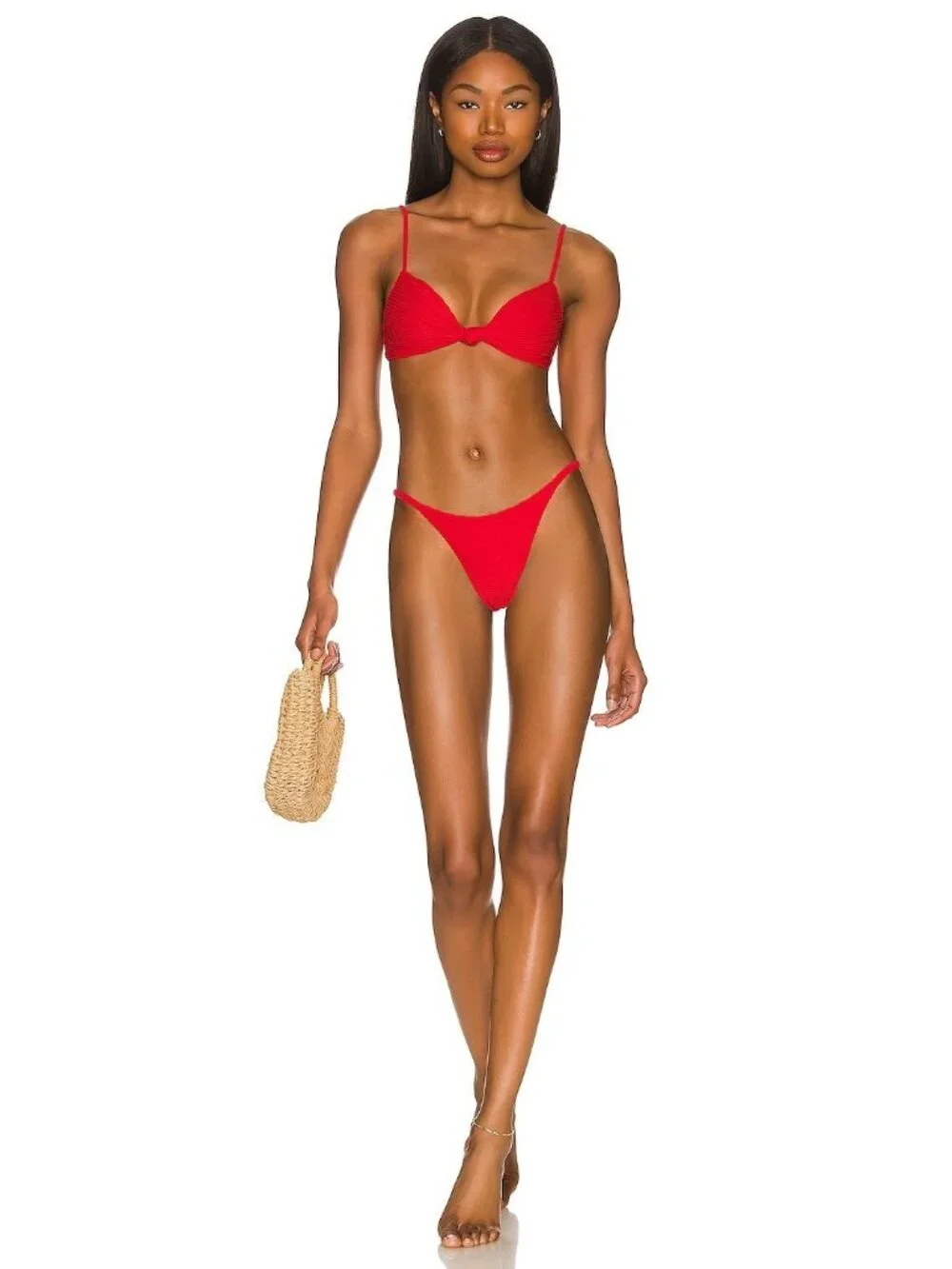 Vix Swimwear Erin Knot Bikini Top in Red